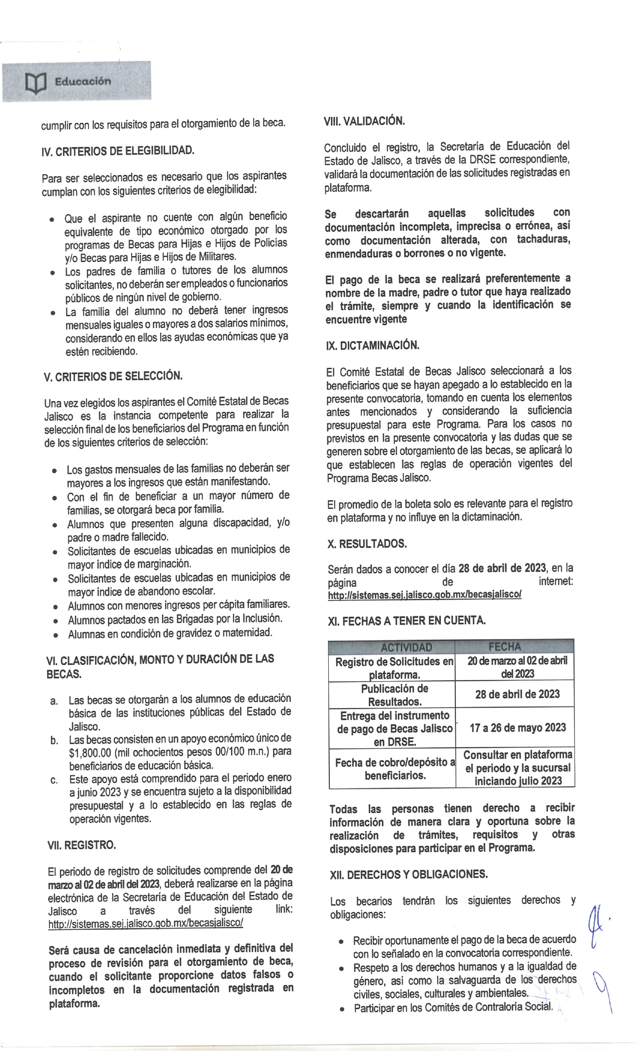 Convocatoria Beca Jalisco Ciclo Escolar Enero Junio